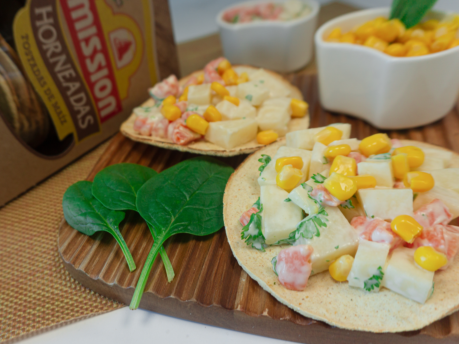 Tostadas con ensalada de papa
