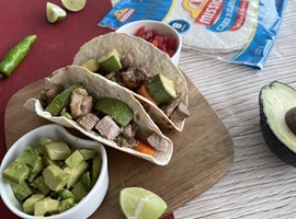 Tacos de Arrachera de Pavo y Verdura