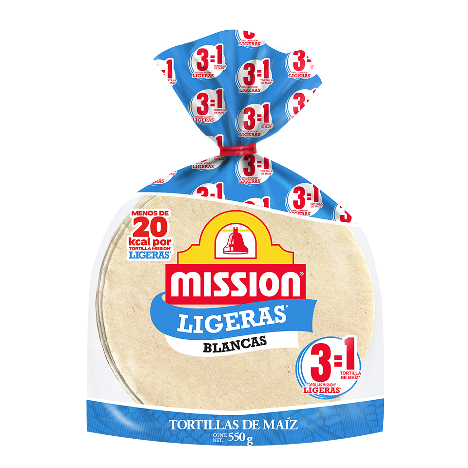 Mission® Tortillas de Maíz Ligeras Blancas 550g