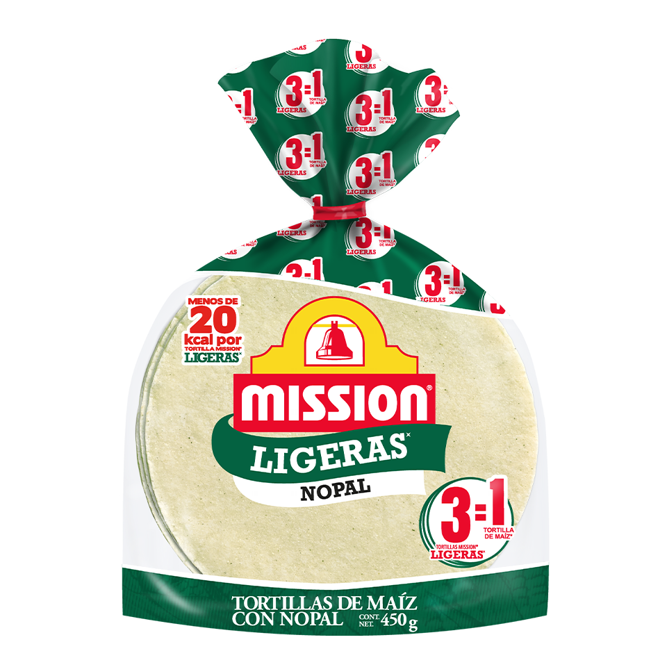 Mission® Tortillas de Maíz Ligeras Nopal 450g